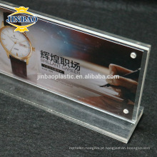 Jinbao Dupla Face Limpar Cartaz Menu Display Stand 3mmAcrylic Titular do Sinal